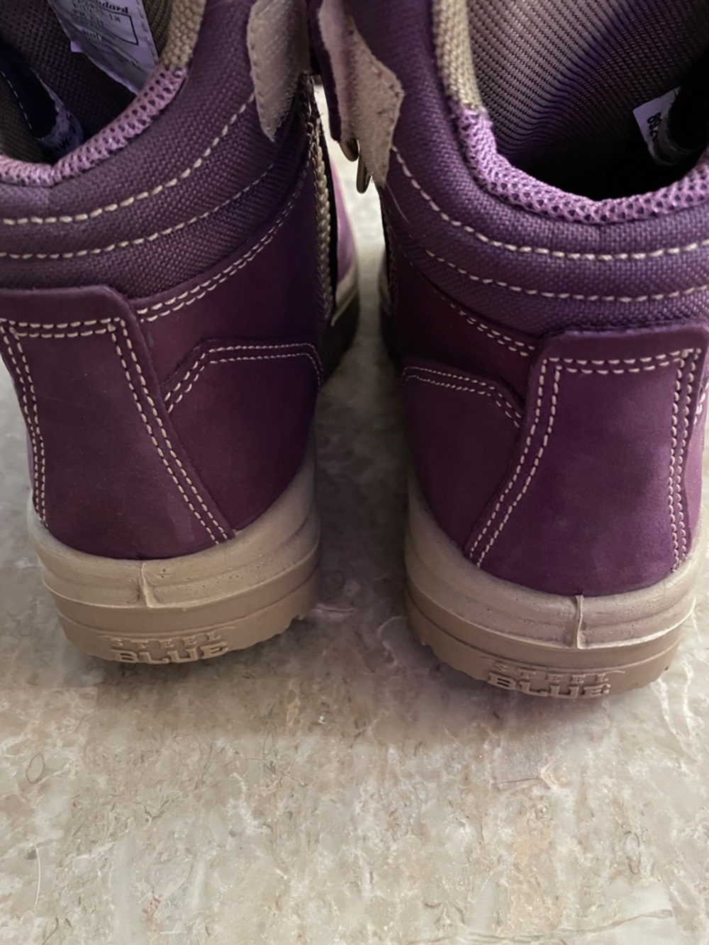 Steel Blue Purple Combat-Style Moto Boots